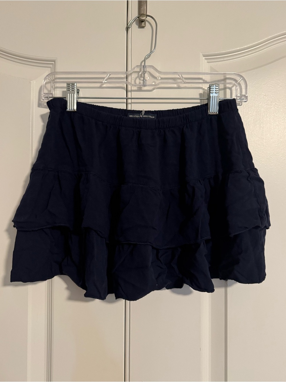 Brandy Melville Navy Ruffled Mini Skirt